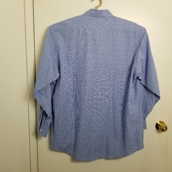 Saks 5th Ave. Black Label Cotton Blue Plaid Shirt - Picture 3 of 6